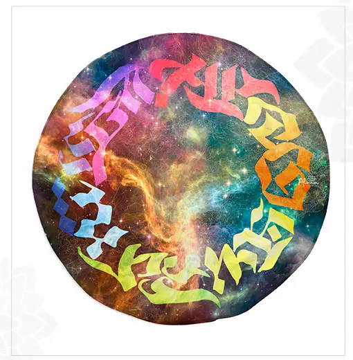 ROUND MAT GALAXY ART