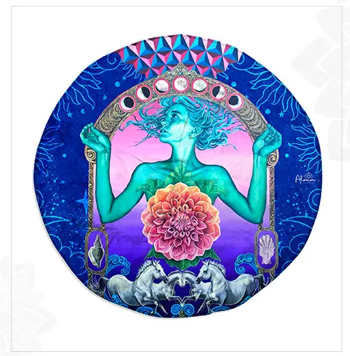 ROUND MAT SACRED WOMAN